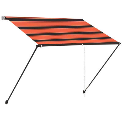 vidaXL Retractable Awning with LED 200x150 cm Orange and Brown