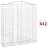 vidaXL Arched Gabion Baskets 12 pcs 200x50x220/240 cm Galvanised Iron