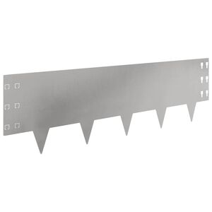 vidaXL Lawn Edging 10 pcs 100 x 30 cm Steel Silver