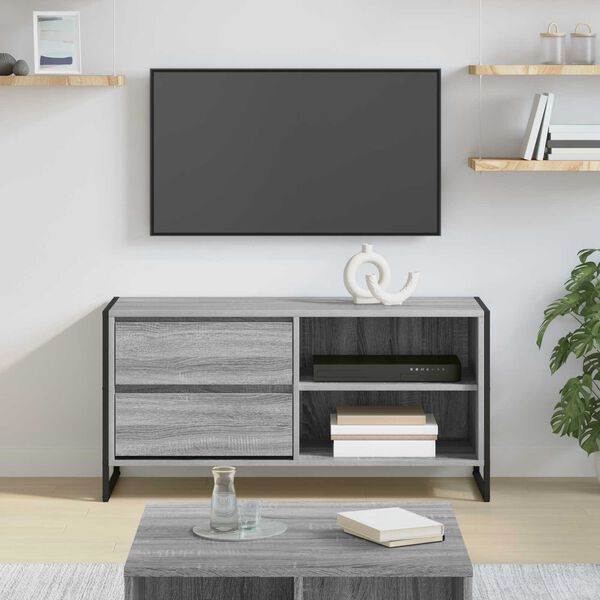 vidaXL TV Cabinet Grey Sonoma 100 x 36 x 49.5 cm Engineered Wood