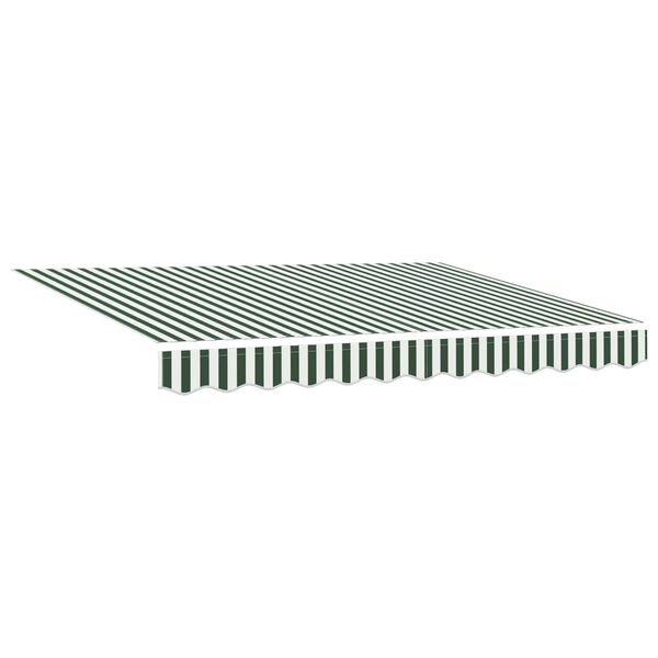 vidaXL Retractable Awning Manual Green and White 300 x 250 cm