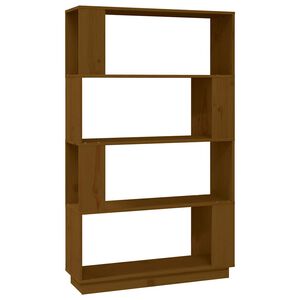 vidaXL Book Cabinet | Honey brown | Solid pine wood | 132 cm tall, 80 cm wide