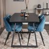 Venture Home Dining Chairs 2 pcs Velvet Velvet Black and Blue