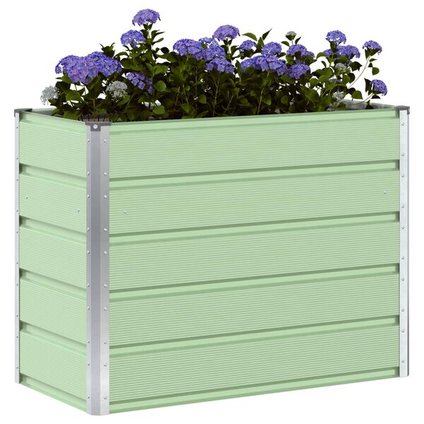 vidaXL Planter Pastel Green 100 x 50 x 77 cm Galvanised Steel