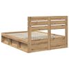vidaXL Bed Frame Artisian Oak 140 x 200 cm Solid Pine Wood