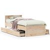 vidaXL Bed Frame without Mattress with Headboard 90x190 cm Single Solid Wood Pine