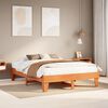 vidaXL Bed Frame without Mattress Wax Brown 150x200 cm King Size Solid Wood Pine
