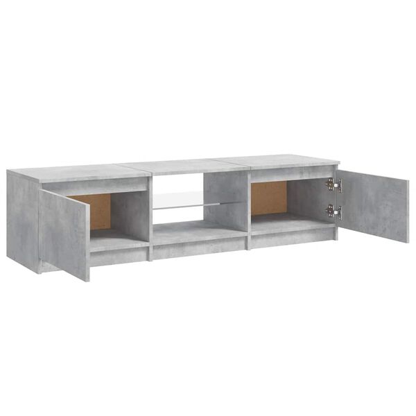vidaXL TV Cabinet with LED Lights Concrete Grey 140x40x36 cm