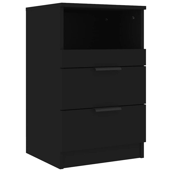 vidaXL Bedside Cabinets 2 pcs Black Engineered Wood