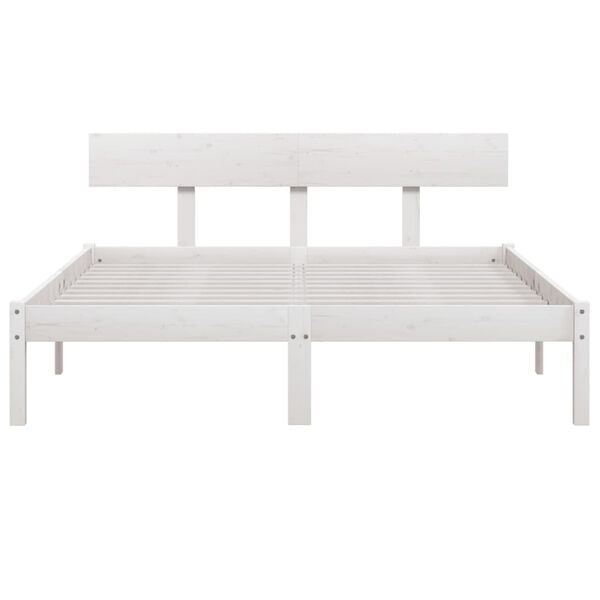 vidaXL Bed Frame without Mattress White Solid Wood 160x200 cm