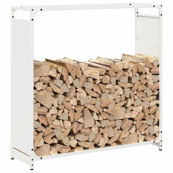 vidaXL Firewood Rack White 90x28x90 cm Cold-rolled steel