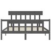 vidaXL Bed Frame without Mattress Grey King Size Solid Wood Pine