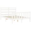 vidaXL Bed Frame without Mattress White Small Double Solid Wood Pine
