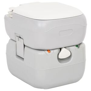 vidaXL Portable Camping Toilet Grey and White 22+12 L HDPE
