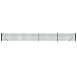 vidaXL Wire Mesh Fence with Spike Anchors Green 0,8x10 m
