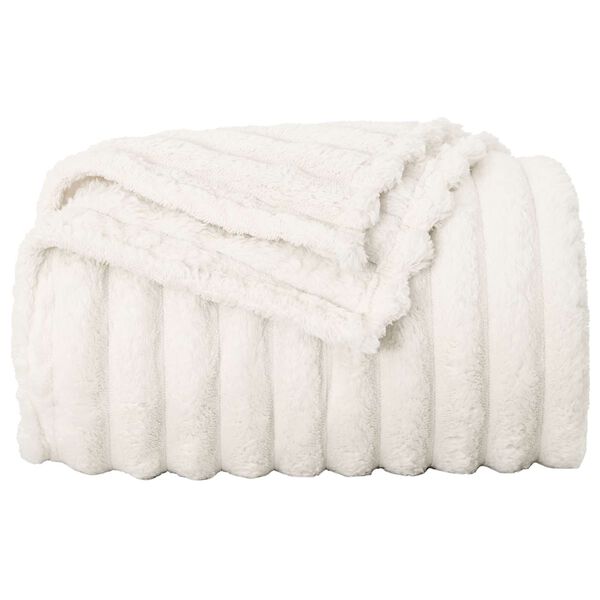 vidaXL Throw Blanket Cream 240 x 220 cm Fleece