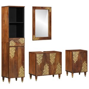 vidaXL Bathroom Cabinet Set 4 pcs Honey Brown Solid Mango Wood
