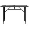 vidaXL 2 Piece Garden Dining Set with Cushions Black Poly Rattan
