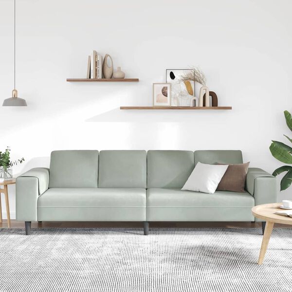 vidaXL Sofa Set Light grey Velvet