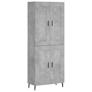 vidaXL Highboard Concrete Grey 69.5x34x180 cm Engineered Wood