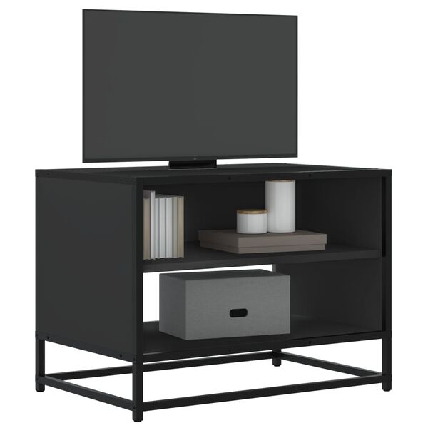 vidaXL TV Cabinet Black 61x40x46 cm Engineered Wood and Metal