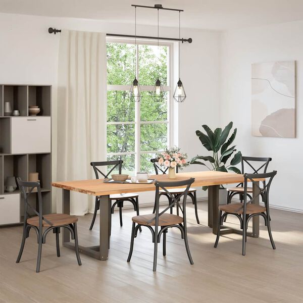 vidaXL Dining Table Legs T-Shaped&nbsp;2 pcs Black 90x35x(72-73) cm Steel