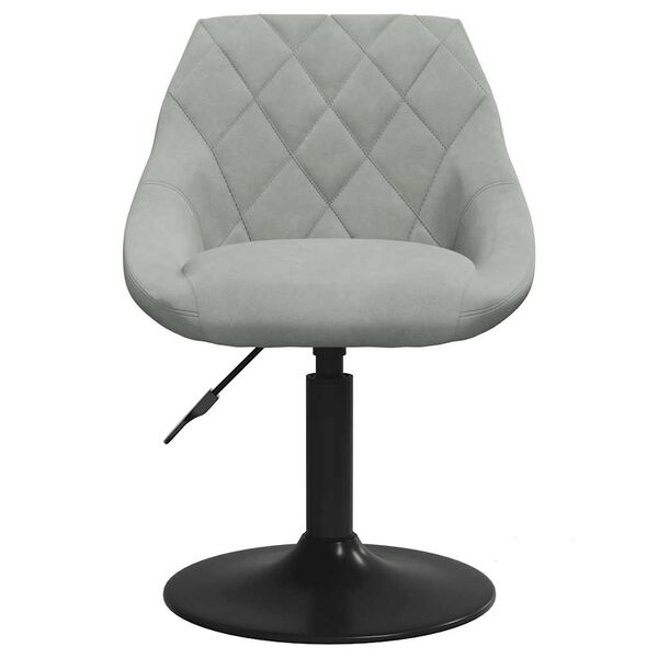vidaXL Swivel Dining Chairs 2 pcs Light Grey Velvet