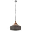 vidaXL Industrial Hanging Lamp Grey Iron & Solid Wood 45 cm E27