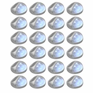vidaXL Outdoor Solar Wall Lamps LED 24 pcs Round Silver