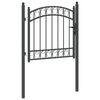 vidaXL Fence Gate with Lock Grey 100 x 100 cm Powder-coated steel