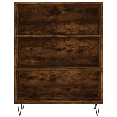 vidaXL Bookcase Smoked Oak 69.5x32.5x90 cm Engineered Wood