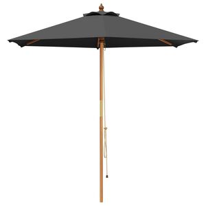 vidaXL Garden Parasol &Oslash; 240 x 237 cm Solid Eucalyptus Wood Anthracite