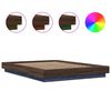 vidaXL Bed Frame with LED Lights without Mattress Brown Oak 120x190cm