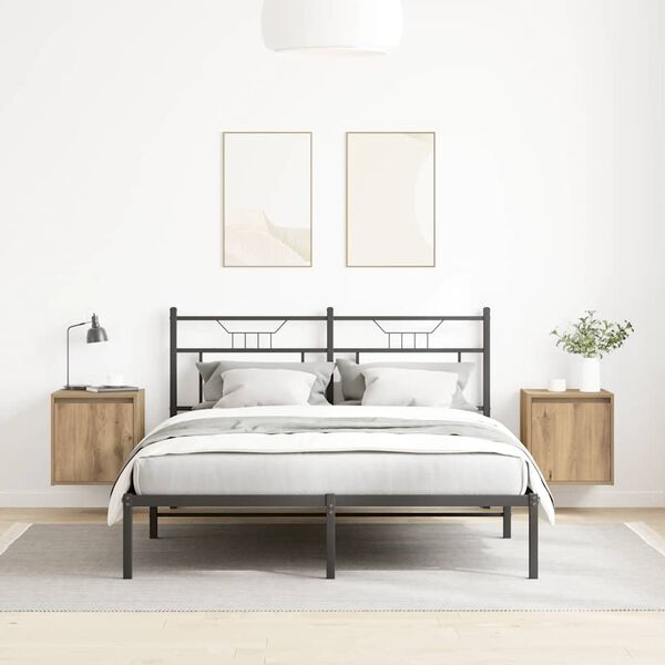 vidaXL Wall-Mounted Bedside Cabinets 2 pcs Artisan Oak 38x34x40 cm