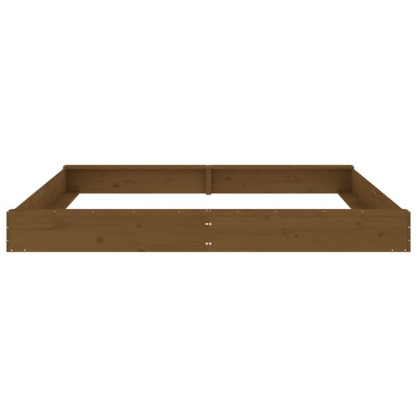vidaXL Sandbox with Seats Honey Brown Square Solid Wood Pine