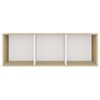 vidaXL TV Cabinet White and Sonoma Oak 107x35x37 cm Engineered Wood