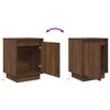vidaXL Bedside Cabinet with LED Lights&nbsp;Brown Oak 38x34x50 cm