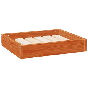 vidaXL Dog Bed Wax Brown 51.5 x 44 x 9 cm Solid Pine Wood