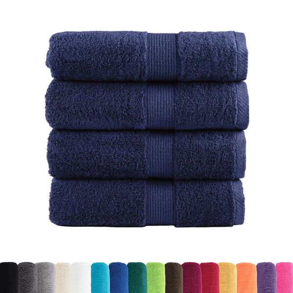 vidaXL Premium Wash Towels "SOLUND" 4 pcs Navy Blue 30x30 cm 600 gsm