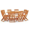 vidaXL 9 Piece Folding Outdoor Dining Set Solid Eucalyptus Wood