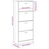 vidaXL Shoe Cabinet White 63x24x147 cm Engineered Wood