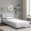 vidaXL Bed Frame with LED without Mattress "Hvar" White 90x200 cm