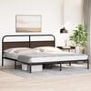 vidaXL Metal Bed Frame without Mattress Brown Oak 200x200 cm