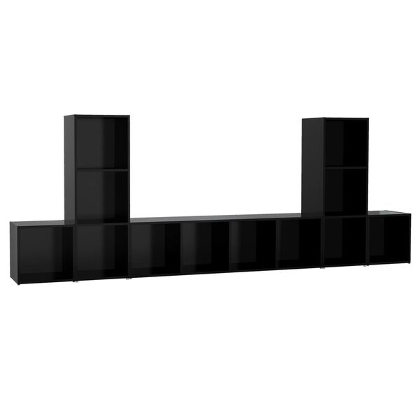 vidaXL 5 Piece TV Cabinet Set Black Engineered Wood