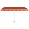 vidaXL Manual Retractable Awning with LED 450x300 cm Orange and Brown