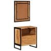vidaXL 2 Piece Bathroom Furniture Set Iron and Solid Wood Acacia