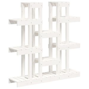 vidaXL Plant Stand White 104,5x25x109,5 cm Solid Wood Pine