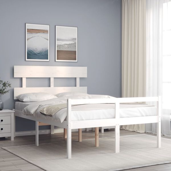 vidaXL Senior Bed without Mattress White 120x200 cm Solid Wood