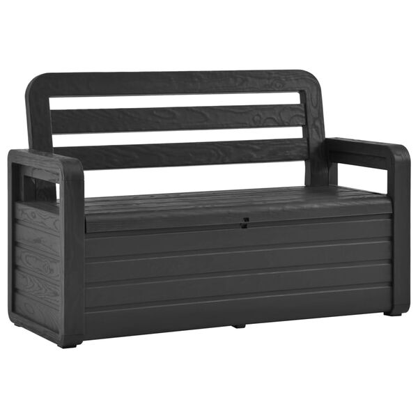 vidaXL Garden Storage Bench 132.5 cm Plastic Anthracite