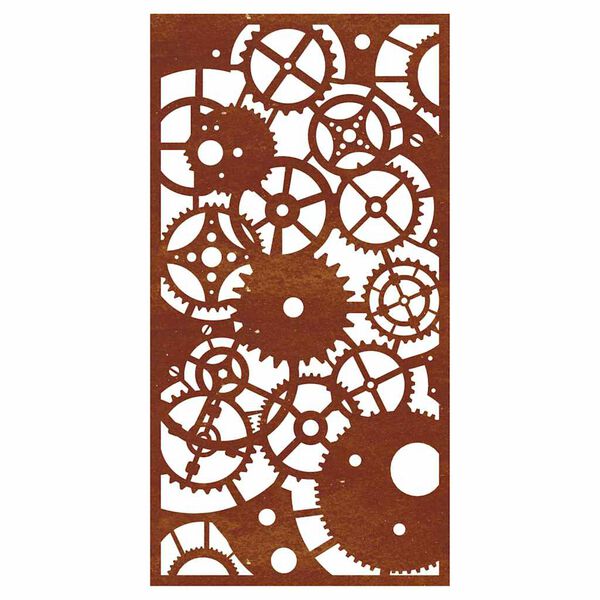 vidaXL Garden Wall Decoration 105x55 cm Corten Steel Gear Wheel Design